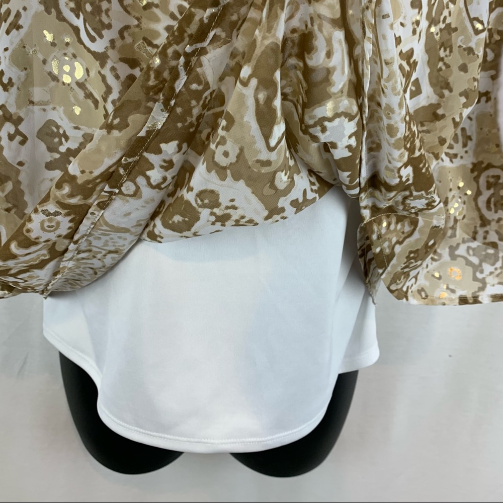 Ruby Rd Flutter Sleeve Poncho Blouse , Size Petit… - image 5